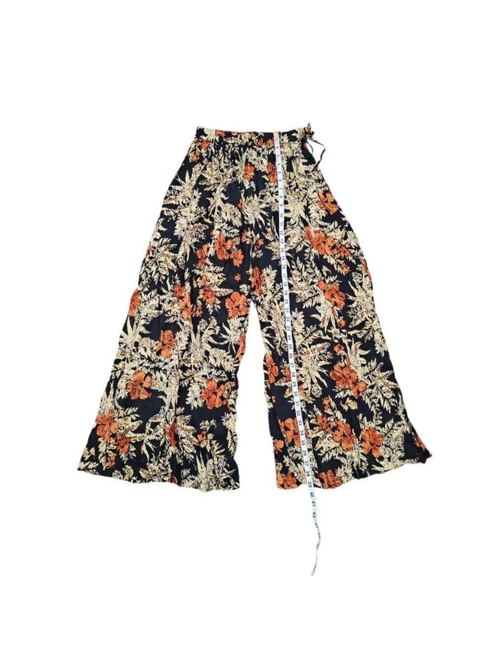 Raga Island Fever Floral Wide Leg Boho Pants Sz S - Picture 5 of 10